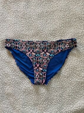 Aerie Bikini Bottom with Royal Blue, Pink & Teal